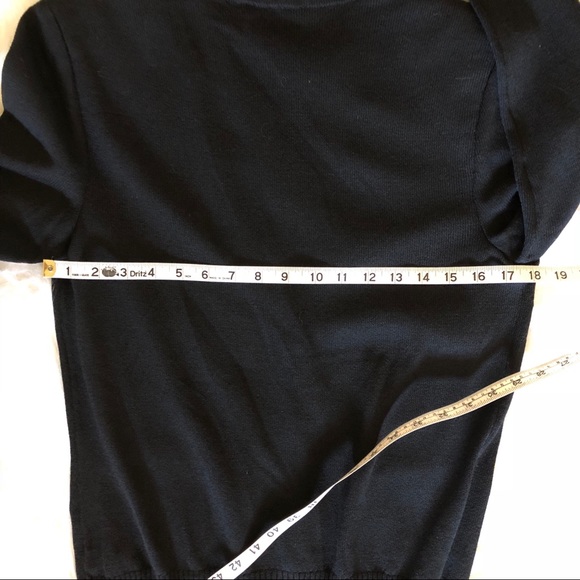 St. John Knits Caviar Wool Blend V-Neck Cardigan M - Picture 4 of 7